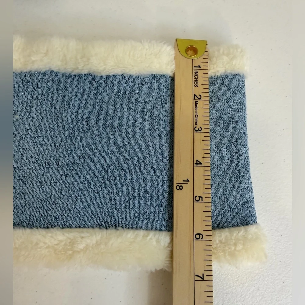Kids Blue Knit Hat, Neck Warmer, Gloves Set Fleece Lined